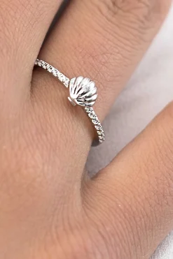 ZINZI zilveren ring schelp wit ZIR1885