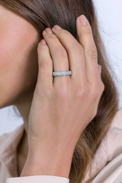 ZINZI zilveren ring wit ZIR1183