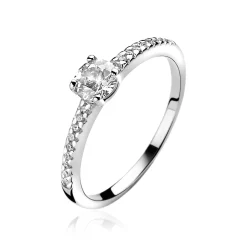 ZINZI zilveren ring wit ZIR1081