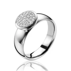 ZINZI zilveren ring wit ZIR1151