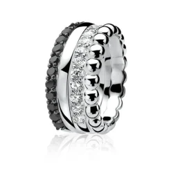 ZINZI zilveren ring wit ZIR827