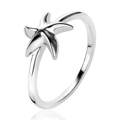 ZINZI zilveren ring zeester 10mm ZIR1886
