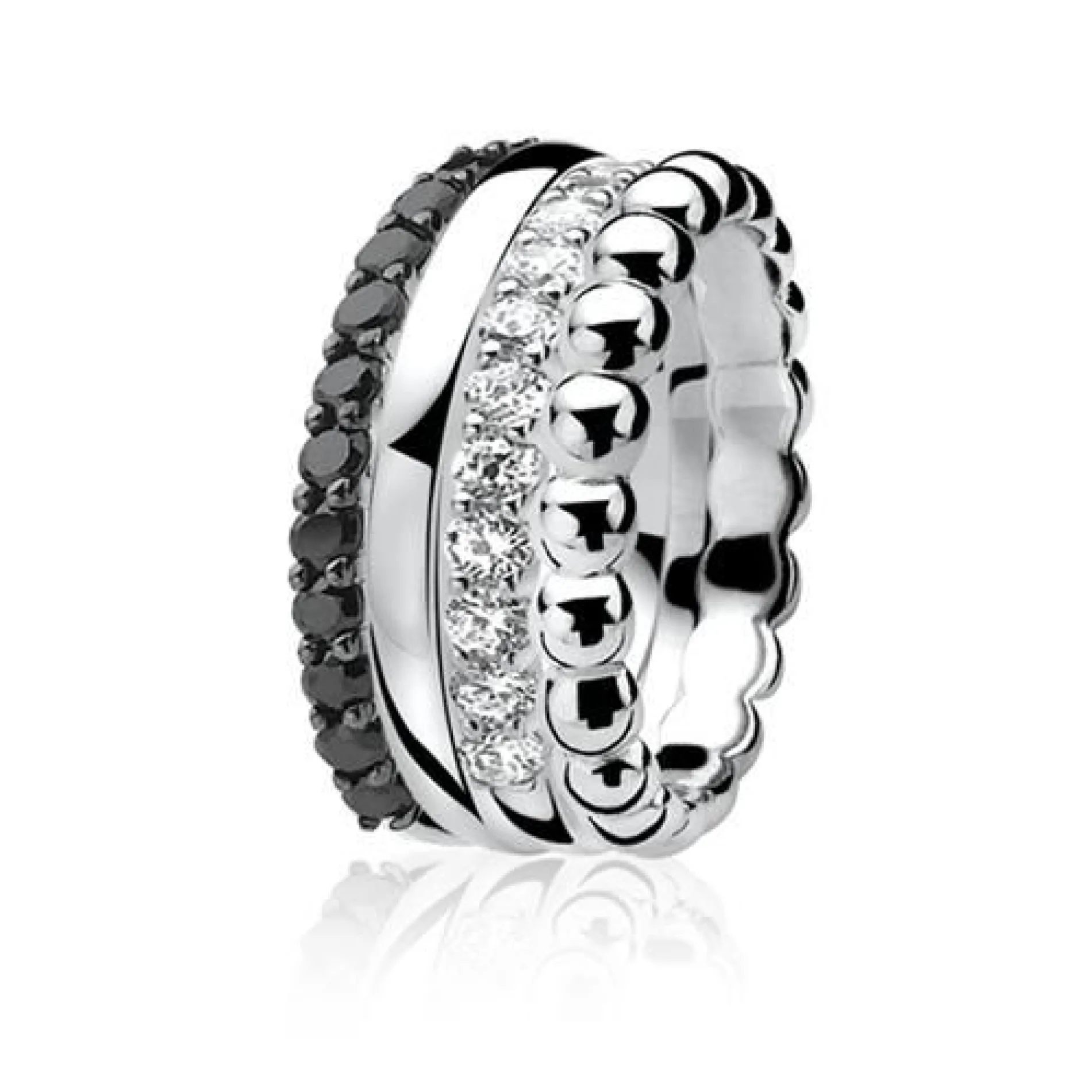 ZINZI zilveren ring zwart ZIR827Z