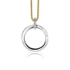 ZINZI zilveren ronde hanger 21mm met sluitring wit ZIH2061 (zonder collier)