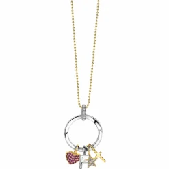 ZINZI zilveren ronde hanger 21mm met sluitring wit ZIH2061 (zonder collier)