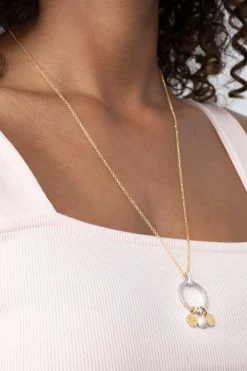 ZINZI zilveren ronde hanger 21mm met sluitring wit ZIH2061 (zonder collier)