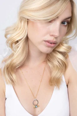 ZINZI zilveren ronde hanger 21mm met sluitring wit ZIH2061 (zonder collier)