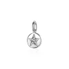 ZINZI zilveren ronde hanger ster wit ZIH2066 (zonder collier)