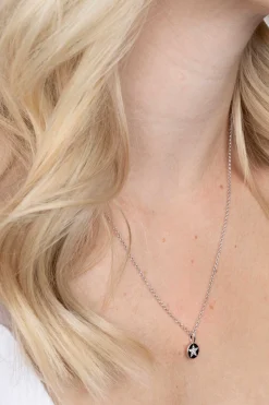 ZINZI zilveren ronde hanger ster wit ZIH2066 (zonder collier)