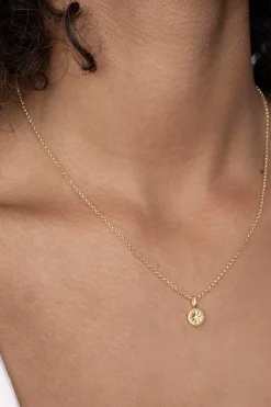 ZINZI zilveren ronde hanger geel verguld zonnetje ZIH2068G (zonder collier)