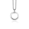 ZINZI zilveren ronde hanger 17mm met sluitring wit ZIH2060 (zonder collier)
