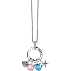 ZINZI zilveren ronde hanger 17mm met sluitring wit ZIH2060 (zonder collier)