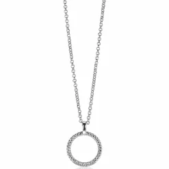 ZINZI zilveren ronde hanger 22mm gedraaid witte zirconia ZIH2128 (zonder collier)