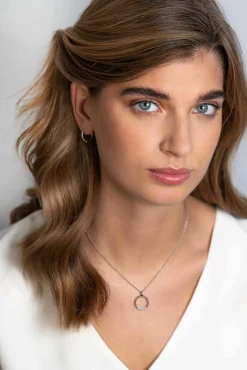 ZINZI zilveren ronde hanger 22mm gedraaid witte zirconia ZIH2128 (zonder collier)