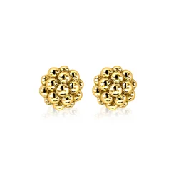 ZINZI zilveren ronde oorknoppen geelverguld 6mm bolletjes ZIO1968G