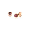 ZINZI zilveren rosé vergulde oorknoppen 4mm rode kleursteen ZIO1177RR