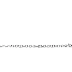 ZINZI zilveren schakel armband, waarbij ronde schakels zijn gecombineerd met zes trendy grotere marine schakels 7,8mm breed 17-20cm ZIA2580