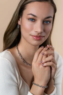 ZINZI zilveren schakel armband, waarbij ronde schakels zijn gecombineerd met zes trendy grotere marine schakels 7,8mm breed 17-20cm ZIA2580
