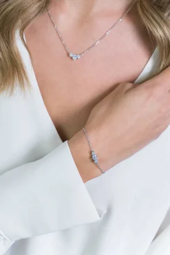 ZINZI zilveren schakel armband ronde zirconia's 18-20cm ZIA2136