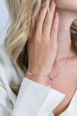 ZINZI zilveren schakel armband ronde zirconia's 18-20cm ZIA2136