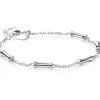 ZINZI zilveren schakel armband met vijf gladde bamboe vormen 17-20cm ZIA2577