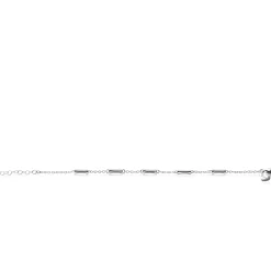 ZINZI zilveren schakel armband met vijf gladde bamboe vormen 17-20cm ZIA2577