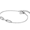 ZINZI zilveren schakel armband met drie paperclip schakels, glad bewerkt witte zirconia's ZIA2330
