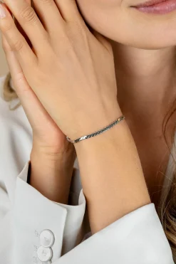 ZINZI zilveren schakel armband 3mm breed 18-21cm ZIA2647