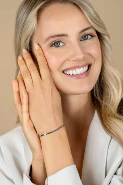 ZINZI zilveren schakel armband 3mm breed 18-21cm ZIA2647