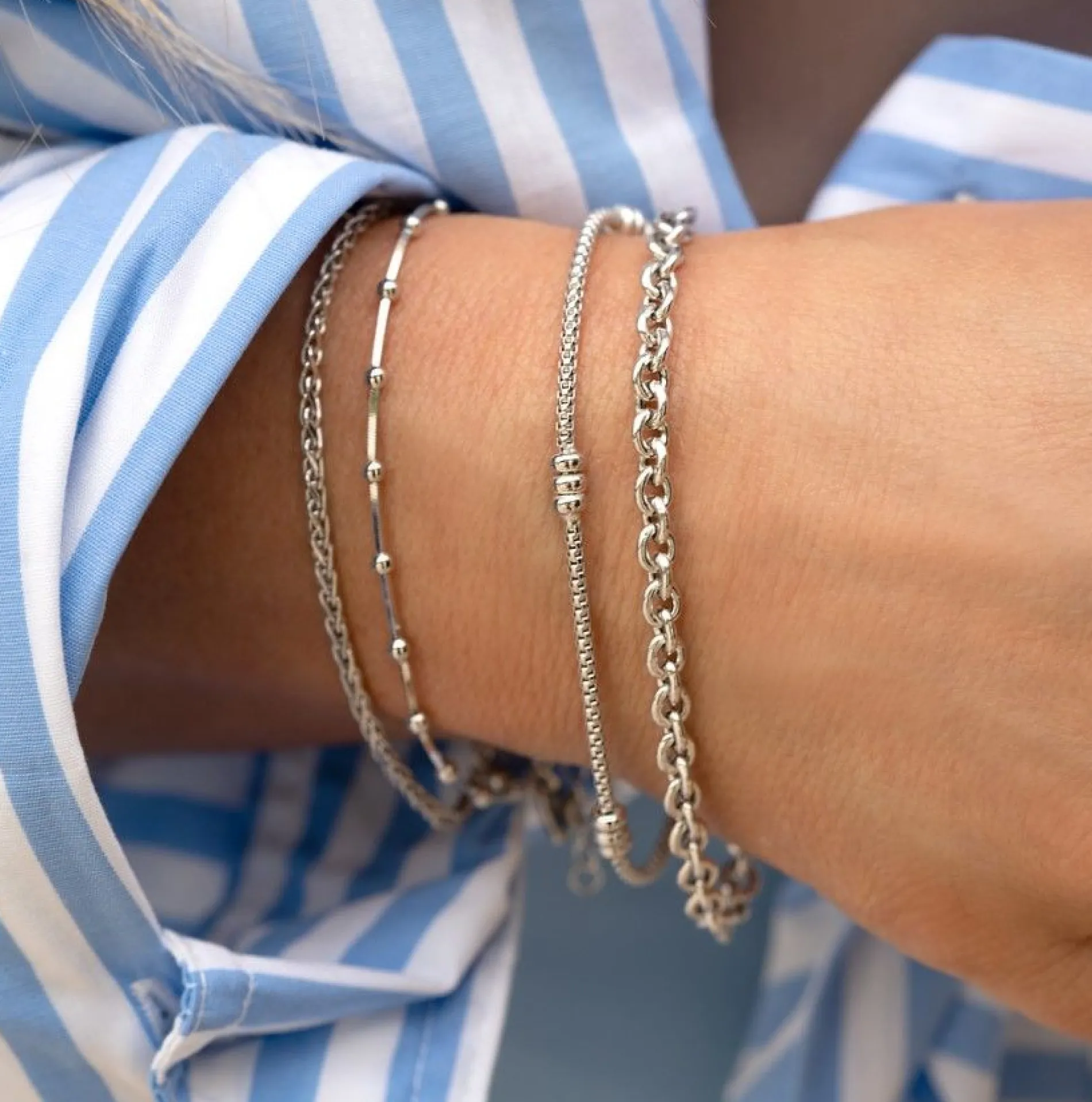 ZINZI zilveren schakel armband 19cm ZIA1153