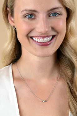 ZINZI zilveren schakel ketting met staafje en trendy knoop 45-48cm ZIC2613