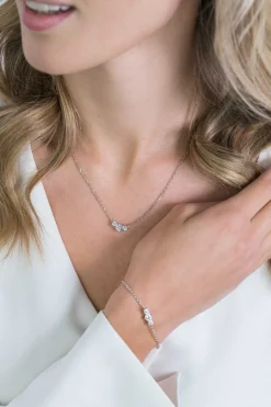 ZINZI zilveren schakel ketting ronde zirconia's 42-45cm ZIC2136
