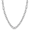 ZINZI zilveren schakel ketting, waarbij ronde schakels zijn gecombineerd met trendy grotere marine schakels 7,4mm breed 42-45cm ZIC2580