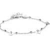 ZINZI zilveren schakelarmband met bolletjes en drie gladde hartjes 17-20cm ZIA2531