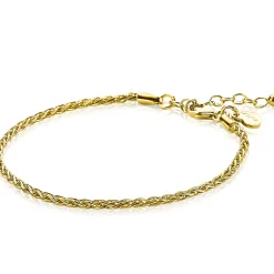 ZINZI zilveren schakelarmband geelverguld palmier 2mm breed ZIA1931G