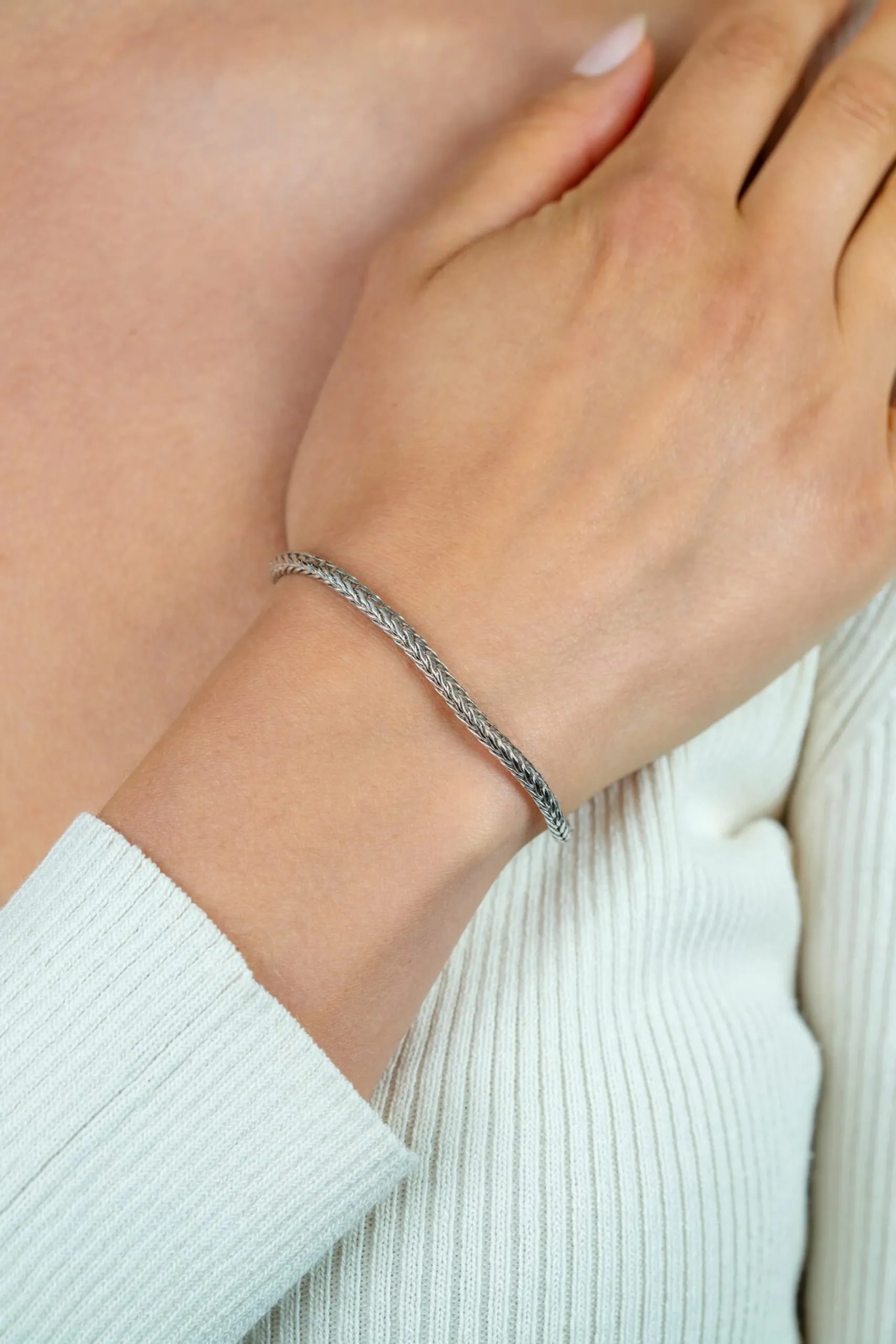 ZINZI zilveren schakelarmband vossenstaart 3.0mm breed ZIA1124