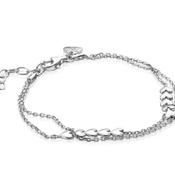 ZINZI zilveren schakelarmband met hartjes 17-20cm ZIA1940