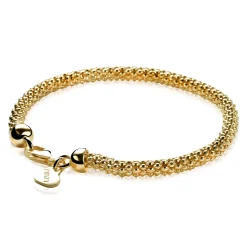 ZINZI zilveren schakelarmband geel verguld 4,5mm breed 19cm ZIA1057G