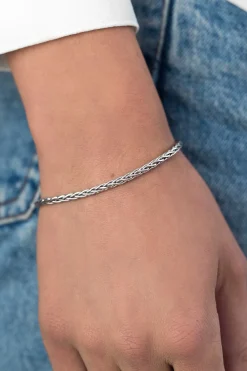 ZINZI zilveren schakelarmband palmier massief 3mm breed 18,5cm ZIA1912