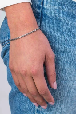 ZINZI zilveren schakelarmband palmier massief 3mm breed 18,5cm ZIA1912