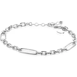 ZINZI zilveren schakelarmband met drie lange ovale schakels 5,5mm breed 18-21cm ZIA2711