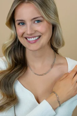 ZINZI zilveren schakelarmband met drie lange ovale schakels 5,5mm breed 18-21cm ZIA2711