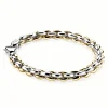ZINZI zilveren schakelarmband geel verguld 7mm breed 19,5cm ZIA1290