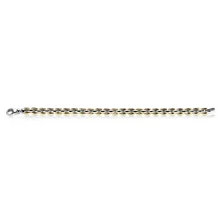 ZINZI zilveren schakelarmband geel verguld 7mm breed 19,5cm ZIA1290