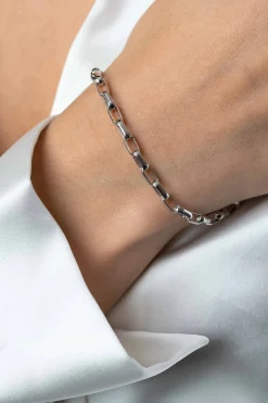 ZINZI zilveren schakelarmband met rechthoekige schakels 3,8mm breed 20cm ZIA2514