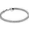 ZINZI zilveren schakelarmband vossenstaart 4mm breed ZIA1925