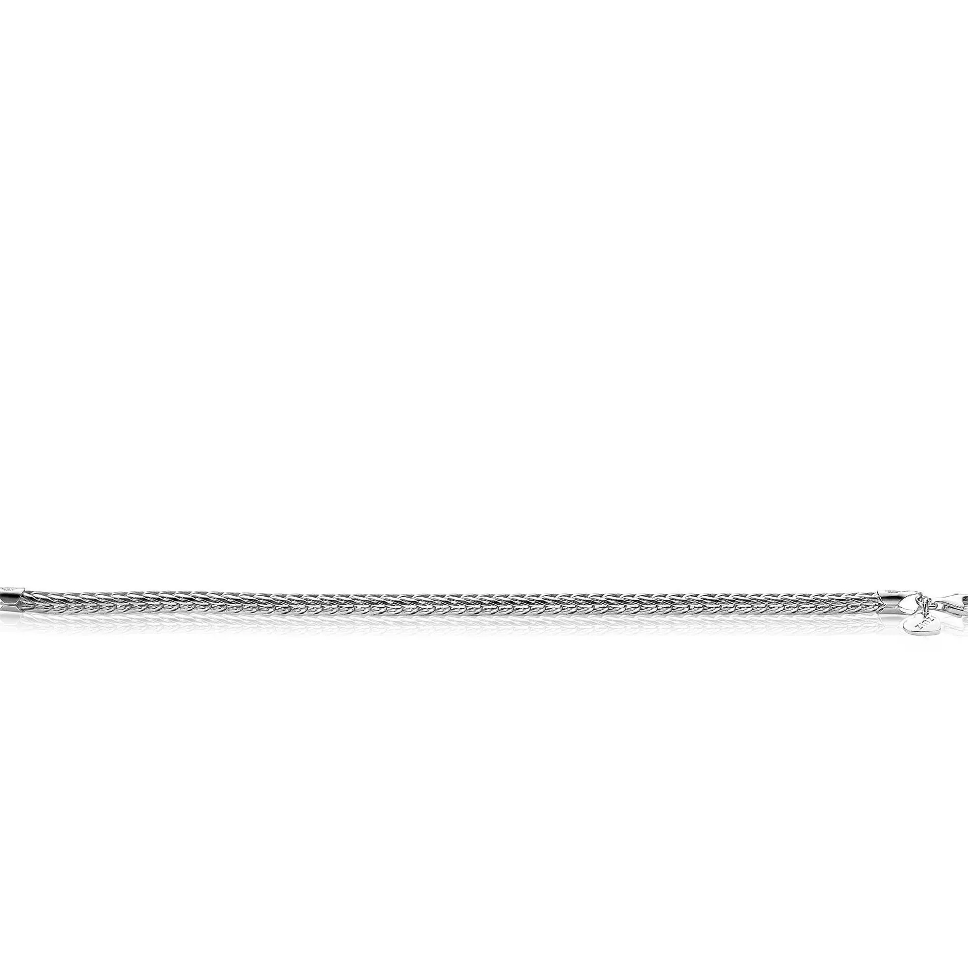 ZINZI zilveren schakelarmband vossenstaart 4mm breed ZIA1925