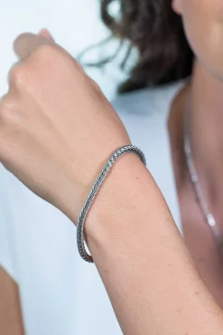 ZINZI zilveren schakelarmband vossenstaart 4mm breed ZIA1925