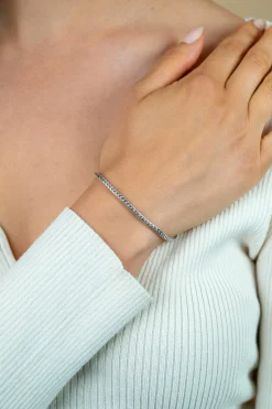 ZINZI zilveren schakelarmband vossenstaart 2.5mm breed 19cm ZIA1287