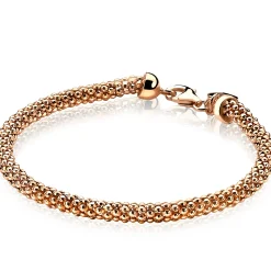 ZINZI zilveren schakelarmband rosé verguld 4,5mm breed 19cm ZIA1057R